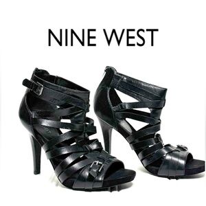 NWOT! NINE WEST Women’s Black Strappy High Heels Size 8.5